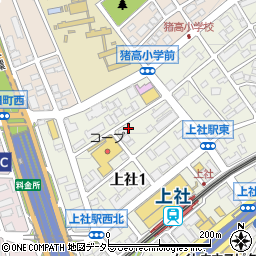 愛知県名古屋市名東区上社1丁目202周辺の地図