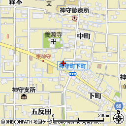 愛知県津島市神守町中町92-8周辺の地図