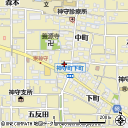 愛知県津島市神守町中町92-9周辺の地図