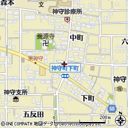 愛知県津島市神守町中町92-11周辺の地図