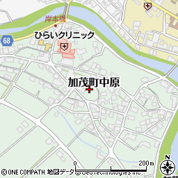 岡山県津山市加茂町中原周辺の地図