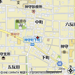 愛知県津島市神守町中町181周辺の地図