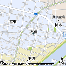 愛知県大治町（海部郡）北間島（大道）周辺の地図
