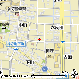 愛知県津島市神守町中町215-2周辺の地図