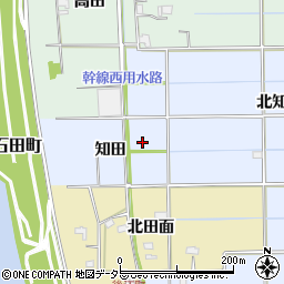 愛知県愛西市石田町知田周辺の地図