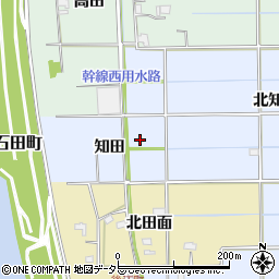 愛知県愛西市石田町（知田）周辺の地図