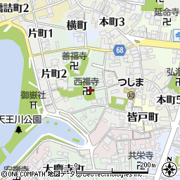 愛知県津島市西御堂町周辺の地図
