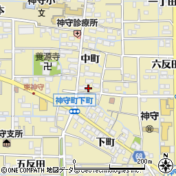 愛知県津島市神守町中町175周辺の地図