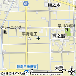愛知県津島市越津町坪之内24周辺の地図