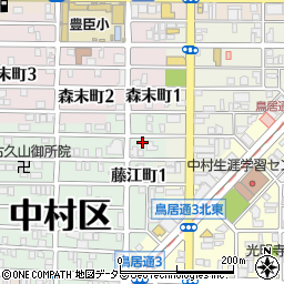 愛知県名古屋市中村区藤江町1丁目周辺の地図