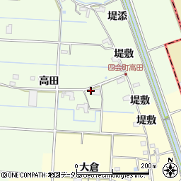 愛知県愛西市四会町（高田）周辺の地図
