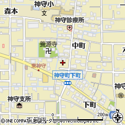 愛知県津島市神守町中町91周辺の地図