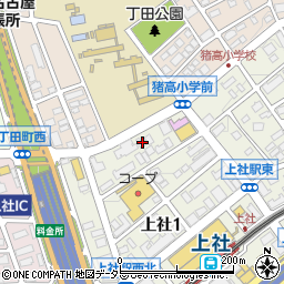 愛知県名古屋市名東区上社1丁目106周辺の地図