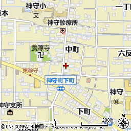 愛知県津島市神守町中町174周辺の地図