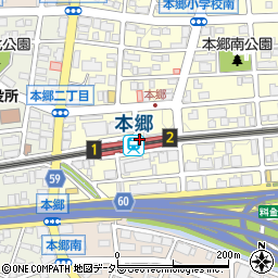 地下鉄　東山線本郷駅周辺の地図
