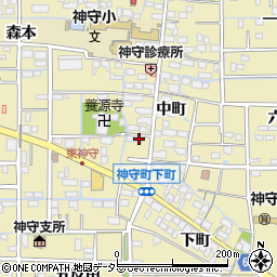 愛知県津島市神守町中町89周辺の地図