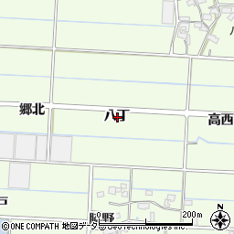 愛知県愛西市四会町八丁周辺の地図