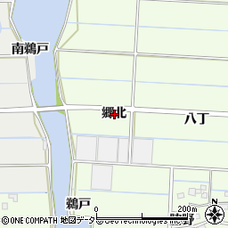 愛知県愛西市四会町郷北周辺の地図