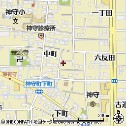 愛知県津島市神守町中町144-8周辺の地図