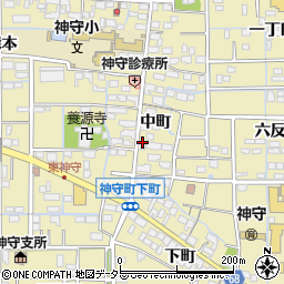 愛知県津島市神守町中町171周辺の地図