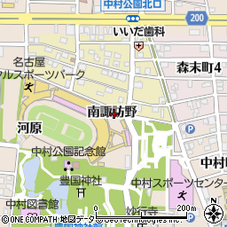 愛知県名古屋市中村区日比津町南諏訪野周辺の地図
