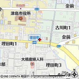 ＴＨＥ　ＷＡＳＨ津島店周辺の地図