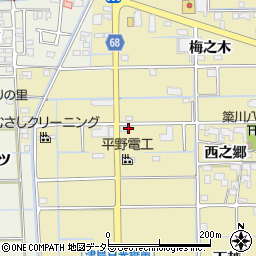 愛知県津島市越津町坪之内周辺の地図
