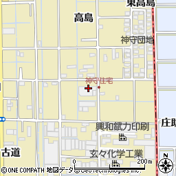 愛知県津島市神守町砂田周辺の地図