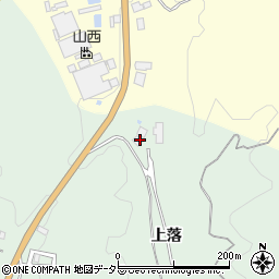 愛知県豊田市西中山町上落周辺の地図