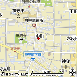 愛知県津島市神守町中町163周辺の地図