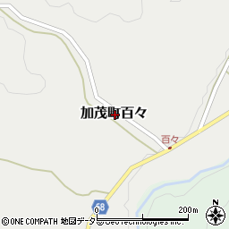 岡山県津山市加茂町百々周辺の地図