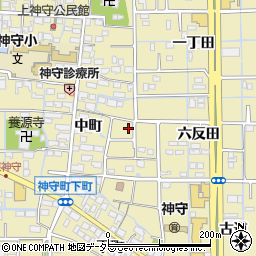 愛知県津島市神守町中町143周辺の地図