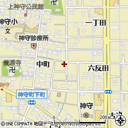 愛知県津島市神守町中町141周辺の地図