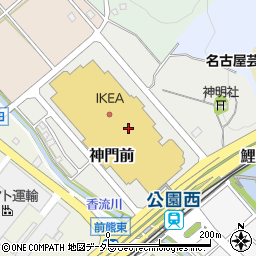 愛知県長久手市神門前周辺の地図
