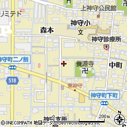 愛知県津島市神守町中町41周辺の地図
