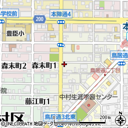 中日新聞　豊臣専売所　加藤新聞店周辺の地図