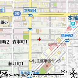 愛知県名古屋市中村区上ノ宮町周辺の地図