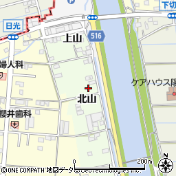 愛知県津島市中一色町北山周辺の地図
