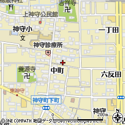 愛知県津島市神守町中町133周辺の地図