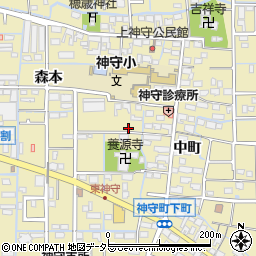愛知県津島市神守町中町21周辺の地図