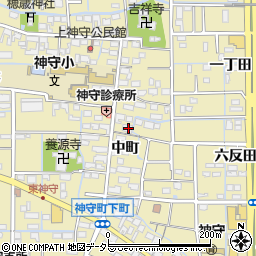 愛知県津島市神守町中町131周辺の地図
