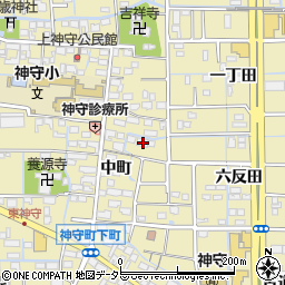 愛知県津島市神守町中町134周辺の地図