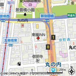東横ＩＮＮ名古屋丸の内周辺の地図