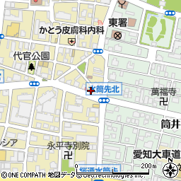 名古屋代官郵便局周辺の地図