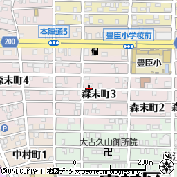 愛知県名古屋市中村区森末町周辺の地図