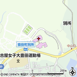 豊田市役所　教育・文化施設猿投棒の手ふれあい広場周辺の地図