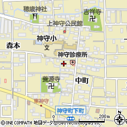 愛知県津島市神守町中町33周辺の地図