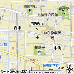 愛知県津島市神守町中町18周辺の地図