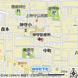 愛知県津島市神守町中町31周辺の地図