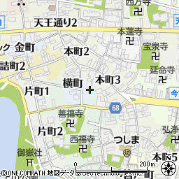 愛知県津島市横町7周辺の地図